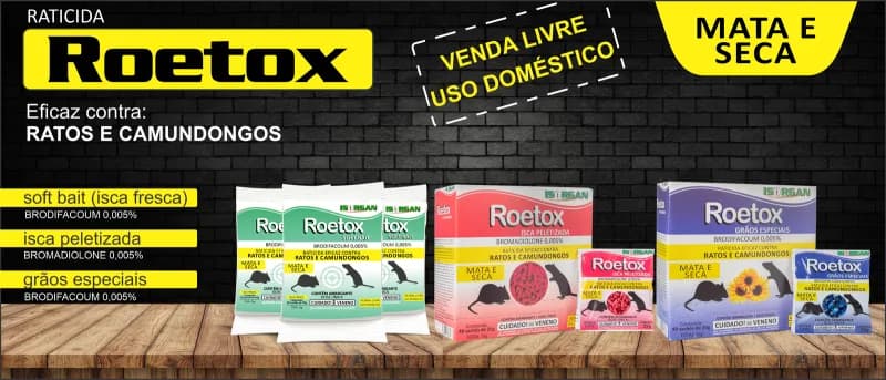 ROETOX — Brodifacoum / Bromadiolone (anticoagulante)