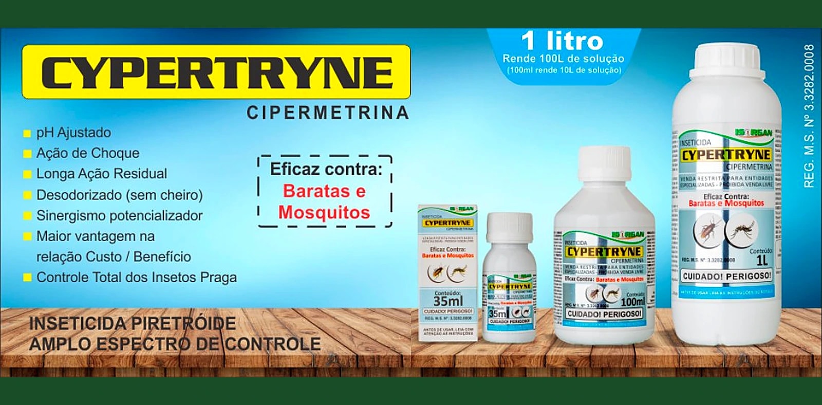 Cypertryne — Elimina mosquito da dengue, baratas e moscas.