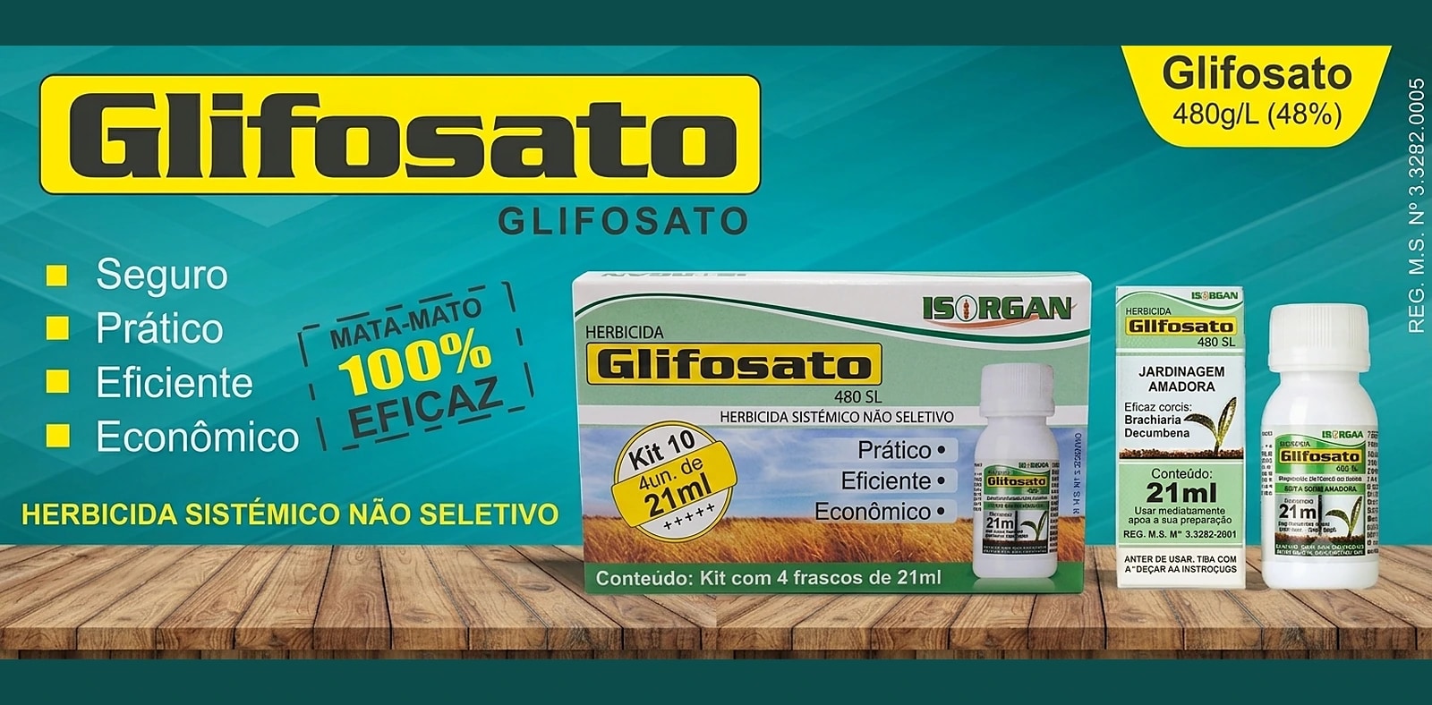 Glifosato 480 — Herbicida mata-mato 100% eficaz.