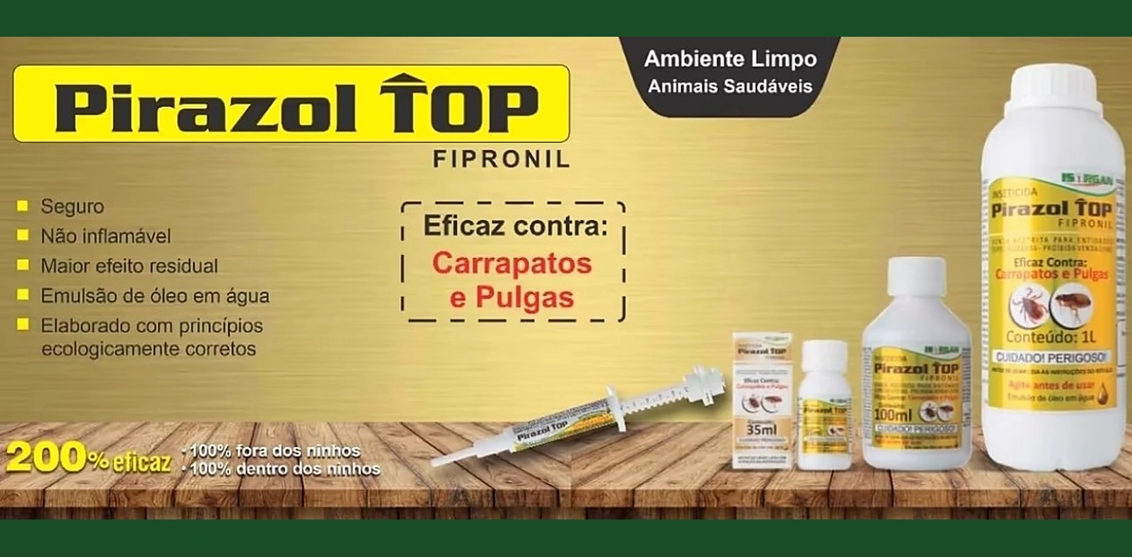 Pirazol TOP — Eficaz contra carrapatos e pulgas.