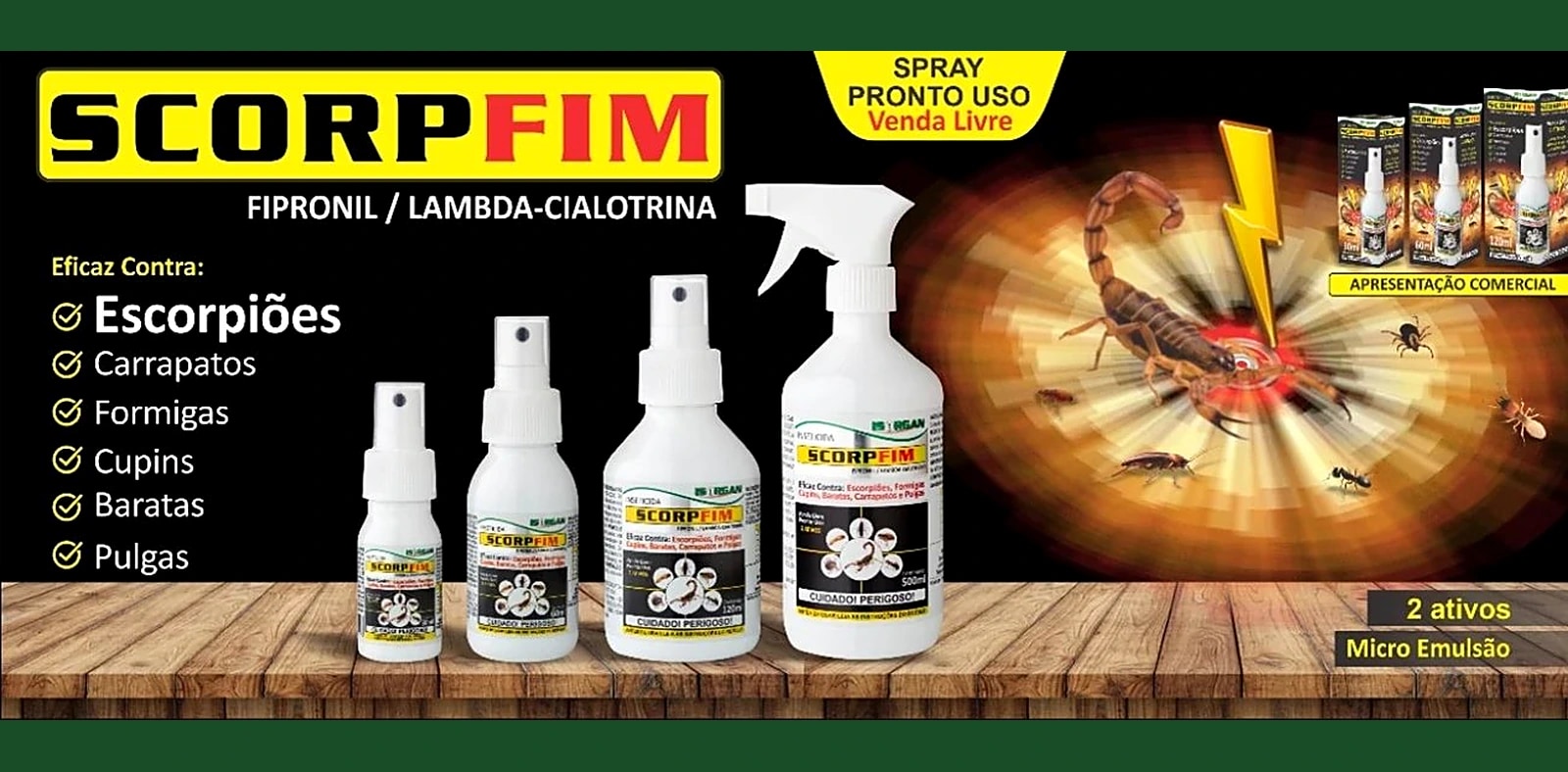 Scorp Fim — Controle de escorpiões e aranhas.