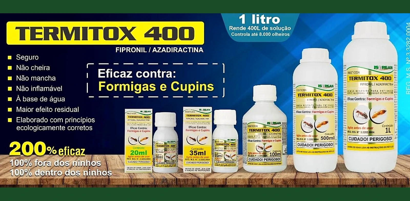 Termitox 400 — Proteção profissional contra cupins e pragas.